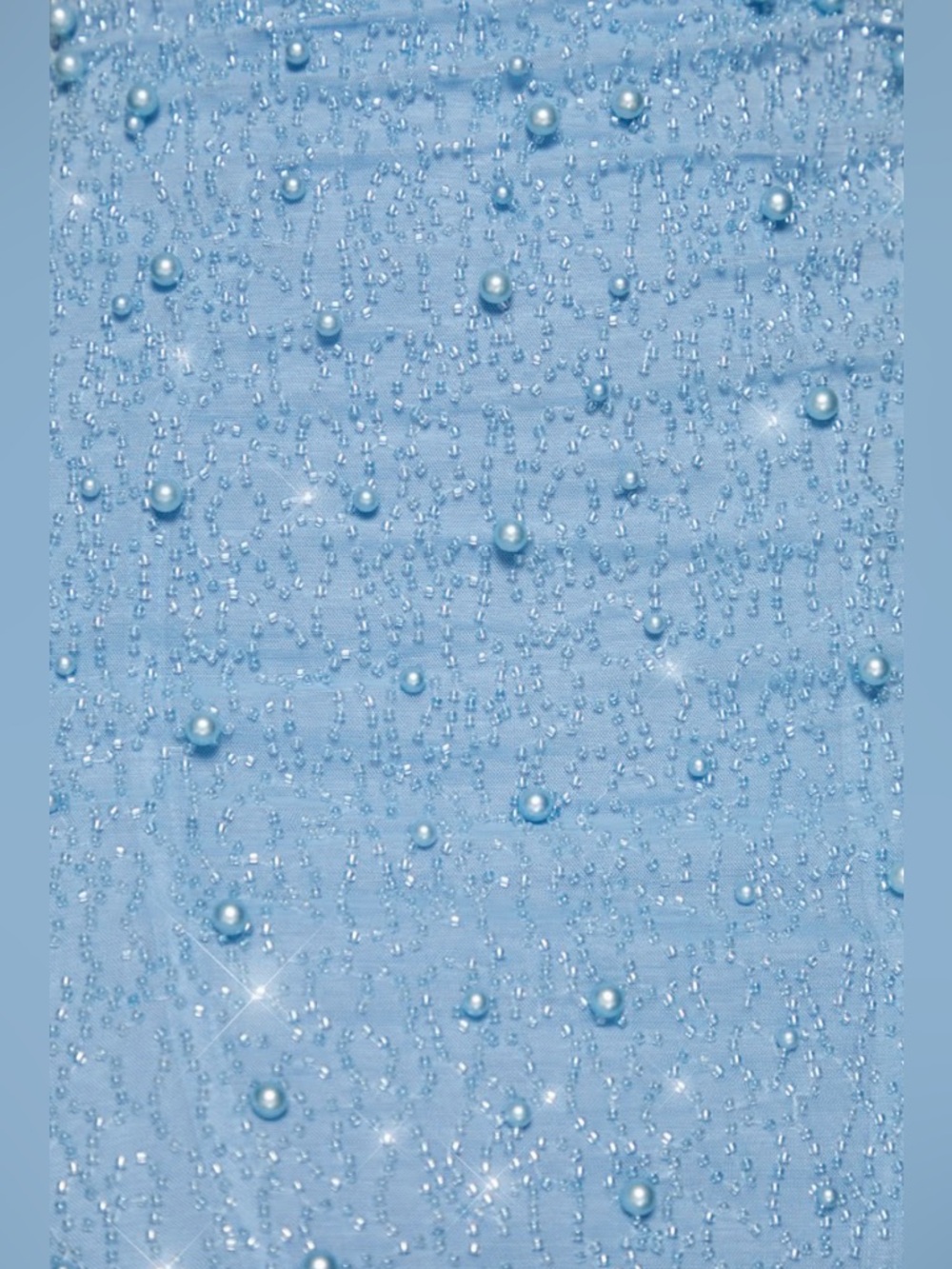 Oh Polly Powder Blue Beaded Cowl Neck Mini Dress - Picture 3 of 5